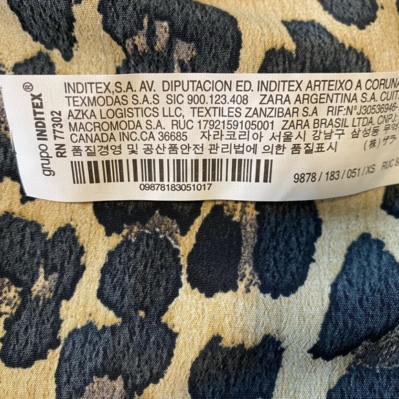 NWT Zara Sz XS Leopard Print Shirt Dress - Picture 10 of 10